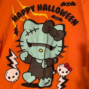 Adult Halloween Zombie Hello Kitty T-Shirt - Orange